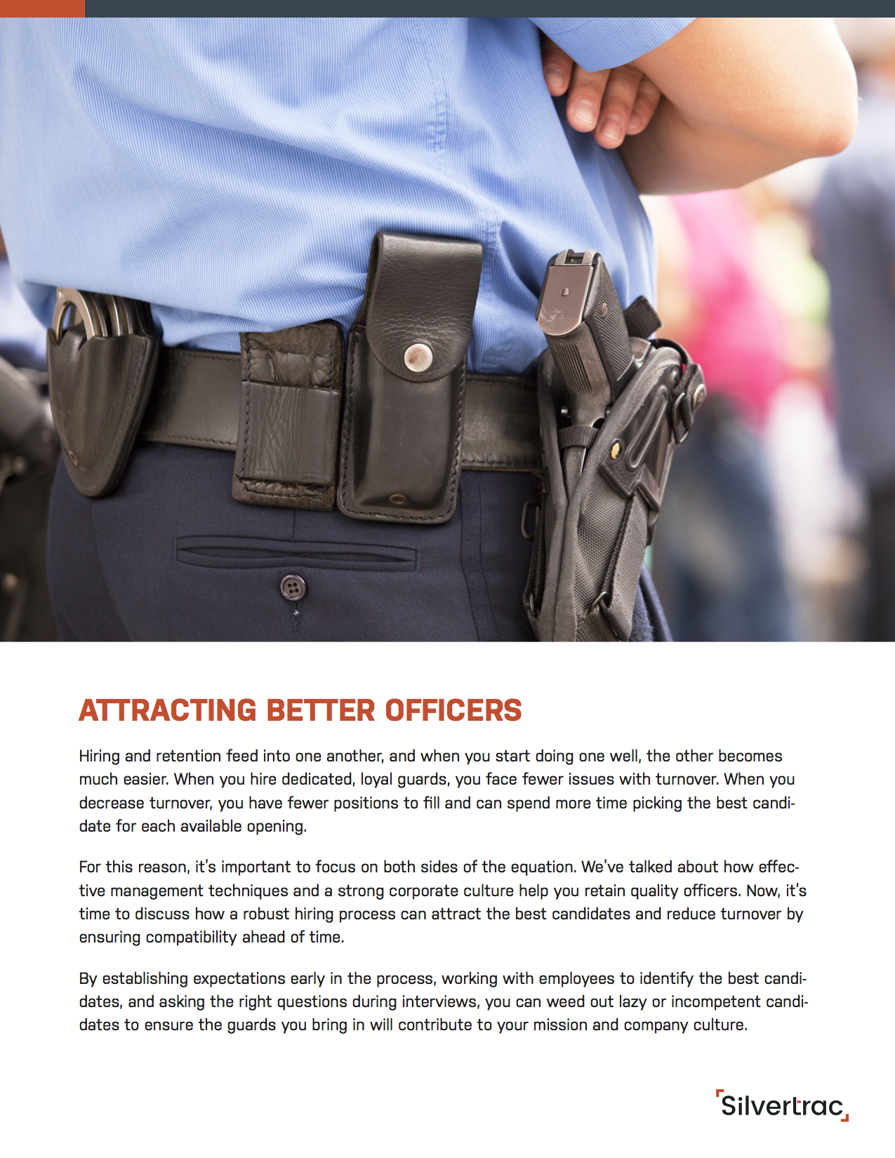 Why Do Good Security Officers Quit? A Silvertrac Guide Page 1