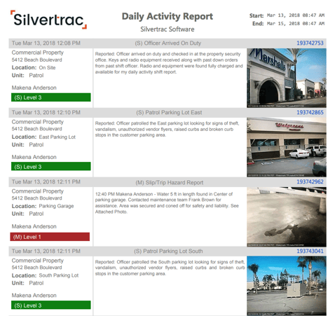 Daily Activity Report Sample